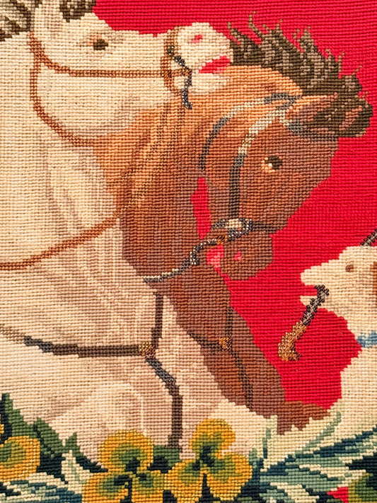 Horses & Dog Needlepoint Art