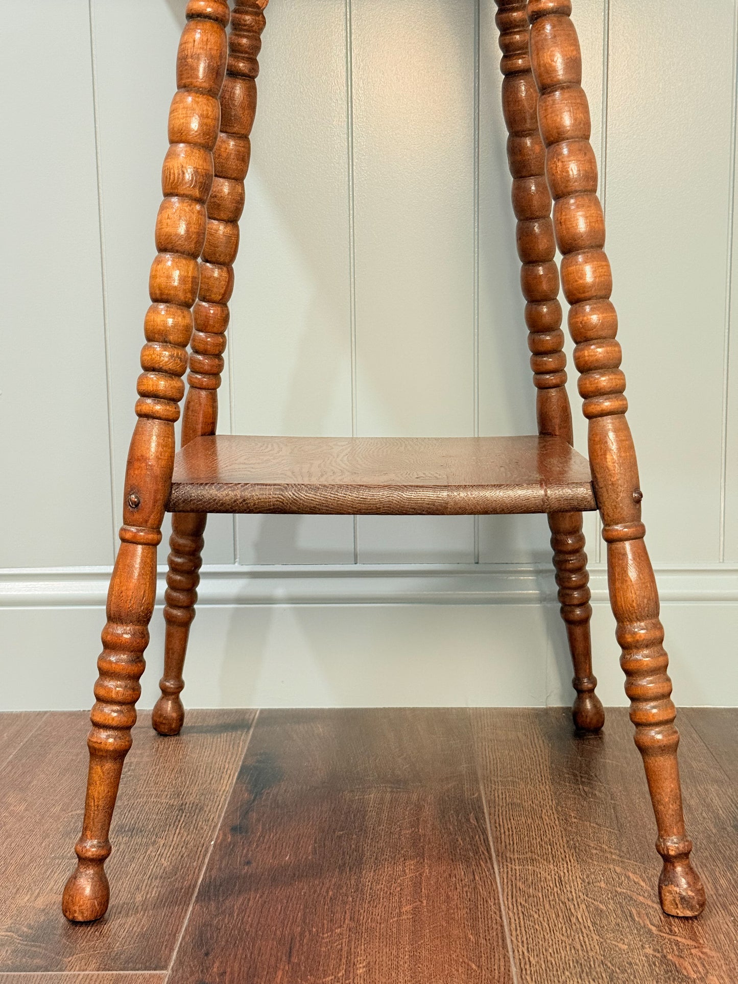 Oak Side Table With Turned Legs, Early 1900’s