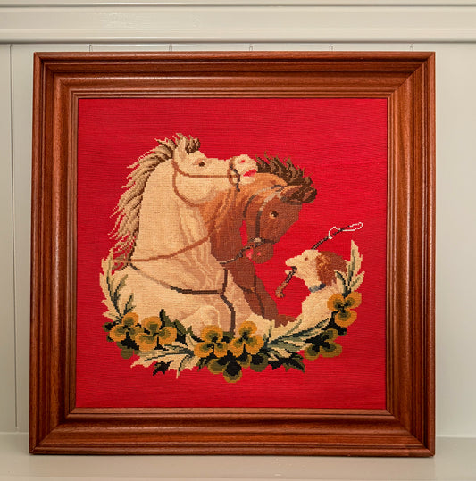 Horses & Dog Needlepoint Art