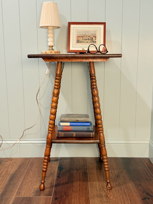 Oak Side Table With Turned Legs, Early 1900’s